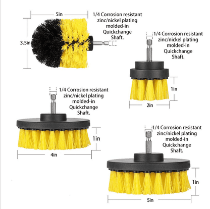 4-i-1 Rengørings Børstesæt til bore- skrue maskine