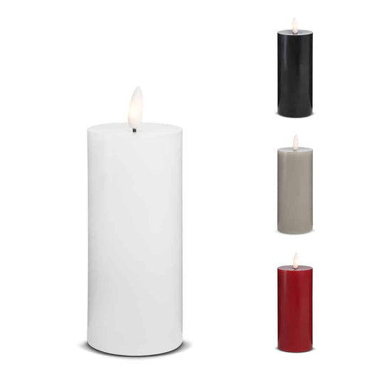 LED Stearinlys -1 stk. - ø5 x 15 cm - m/3D flamme - (flere farver)