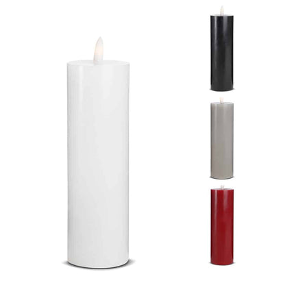 LED Stearinlys - 1 stk. - ø5 x 20 cm - m/3D flamme - (flere farver)