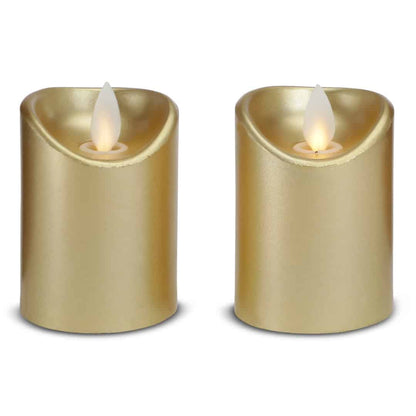 LED stearinlys - 2 stk. - 7 cm - m/3D flamme - (flere farver)