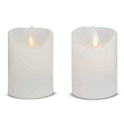 LED stearinlys - 2 stk. - 7 cm - m/3D flamme - (flere farver)