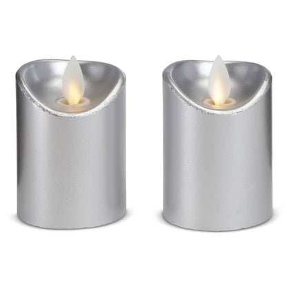 LED stearinlys - 2 stk. - 7 cm - m/3D flamme - (flere farver)