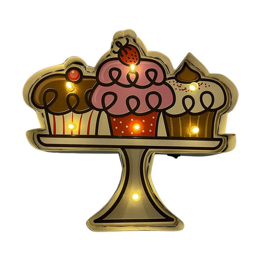 Retro Skilt MUFFINS med lys