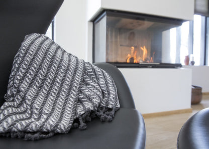 Plaid med frynser i 100% bomuld - 135 x 200 cm. fra Rugs’N’More