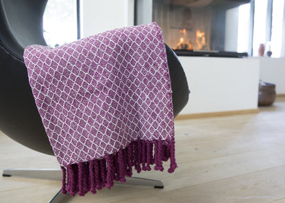 Plaid med frynser i 100% bomuld - 135 x 200 cm. fra Rugs’N’More
