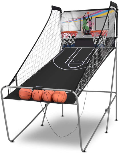Basketball spil med elektronisk scoreboard og 4 bolde
