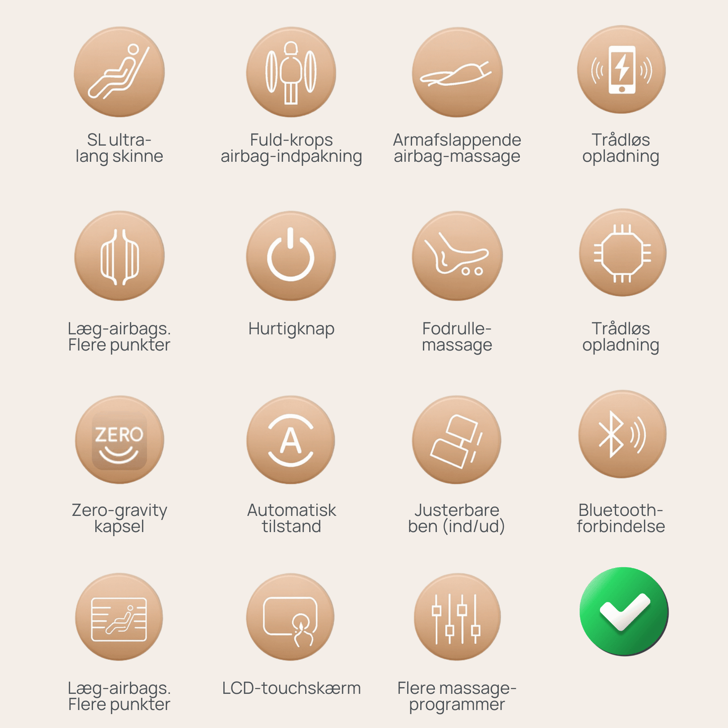 Luksus Massagestol – med avanceret SL-skinne teknologi, varme og Zero Gravity - model 988