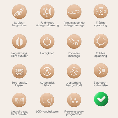 Luksus Massagestol – med avanceret SL-skinne teknologi, varme og Zero Gravity - model 988