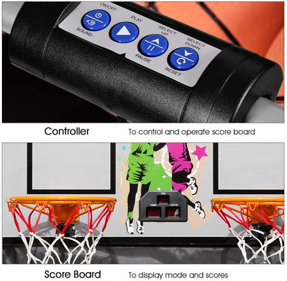 Basketball spil med elektronisk scoreboard og 4 bolde