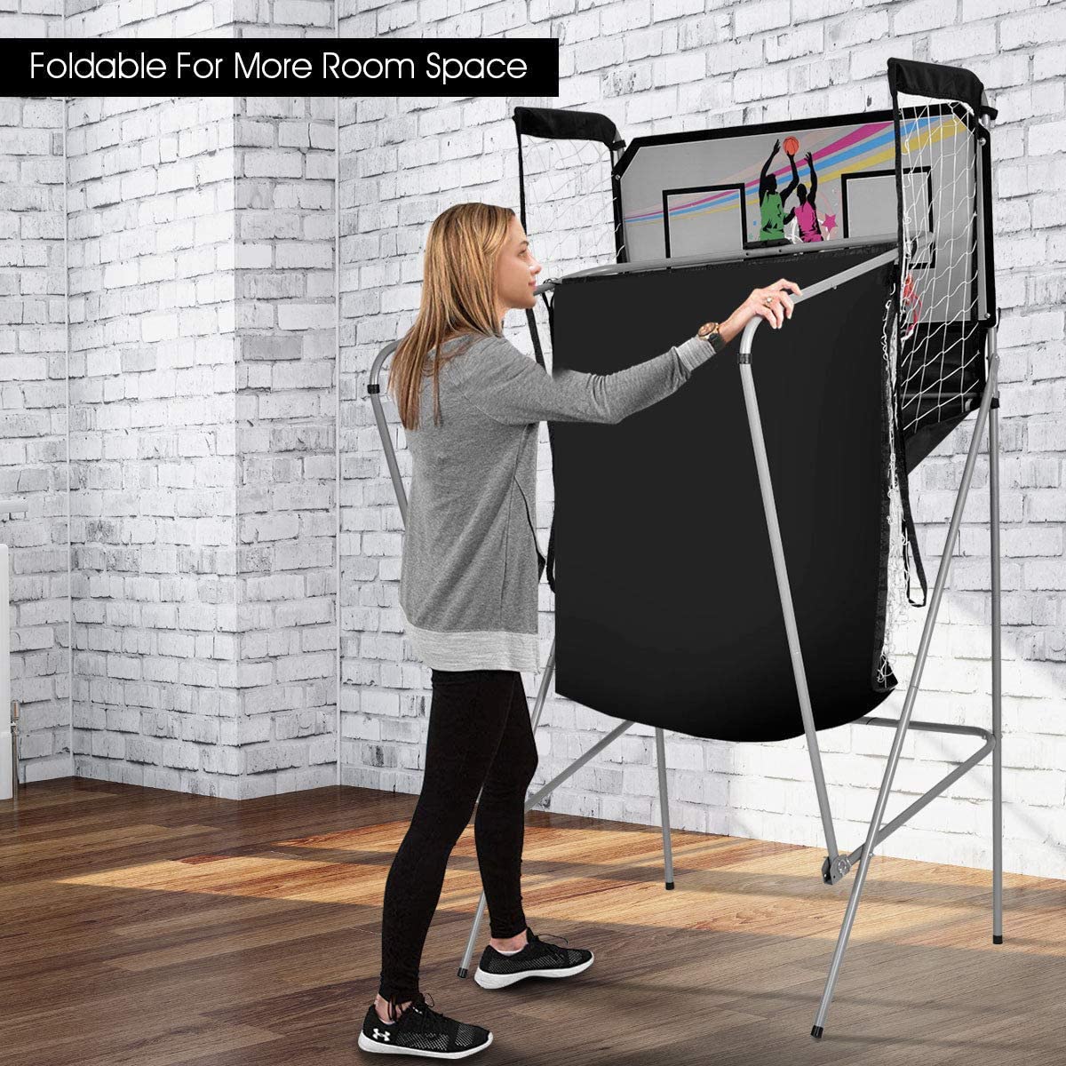 Basketball spil med elektronisk scoreboard og 4 bolde