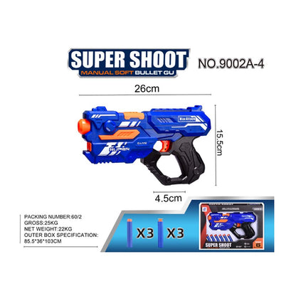 Soft Bullet "Super Shoot" - 4 forskellige, super seje pistoler -