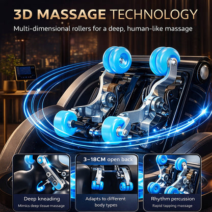 Massagestol 3D kropsscanning, SL-skin­ne, 32 airbags, varme i lænd/ben & Zero Gravity