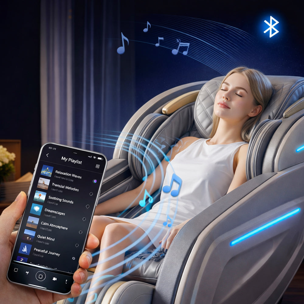 Massagestol 3D kropsscanning, SL-skin­ne, 32 airbags, varme i lænd/ben & Zero Gravity