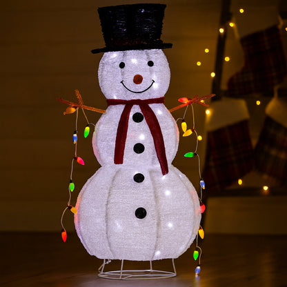 Snemand højde 120 cm - LED - Foldbar -