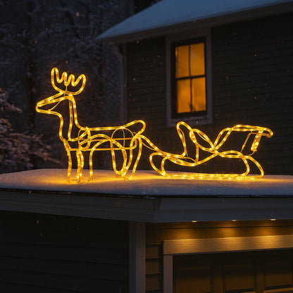 Rensdyr og Kane - 120 cm med LED-Lys -