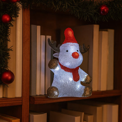 Rensdyr Akryl - højde 20 cm med LED-Lys