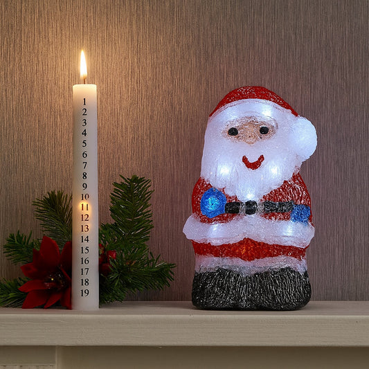 Julemand Akryl - højde 20 cm med LED-Lys