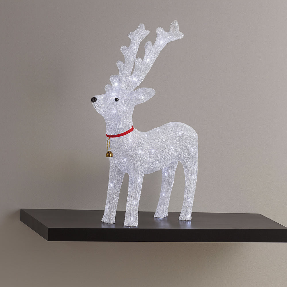 Rensdyr Akryl - højde 64 cm med LED-Lys