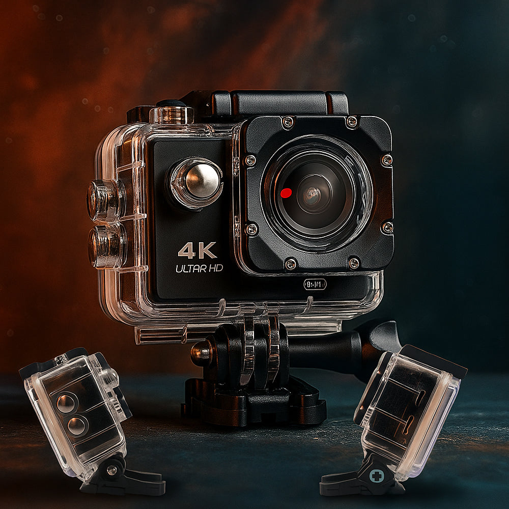 Action Kamera 4K m/vandtæt etui 30 meter - 16.0 mega Pixels