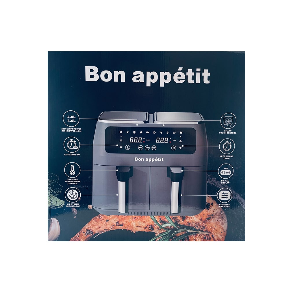 Airfryer 8,0 l (fedtfattig: grille, bage, stege og friturestege)