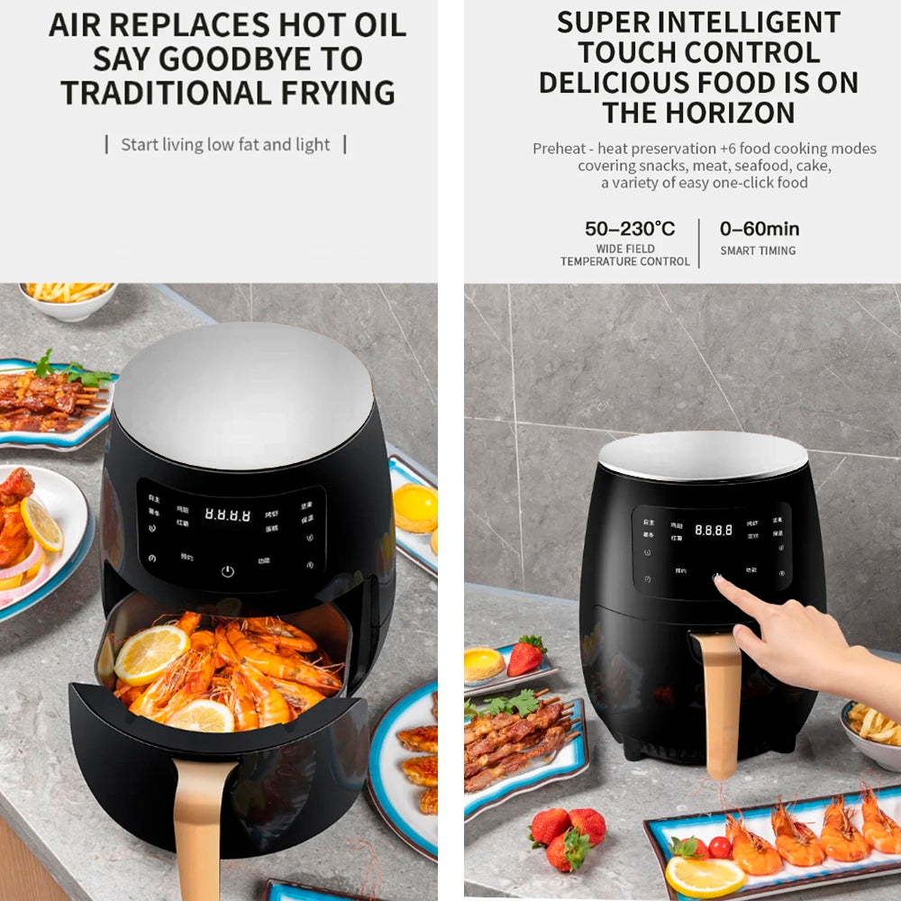 Airfryer 3.5 liter (fedtfattig: grille, bage, stege og friturestege)