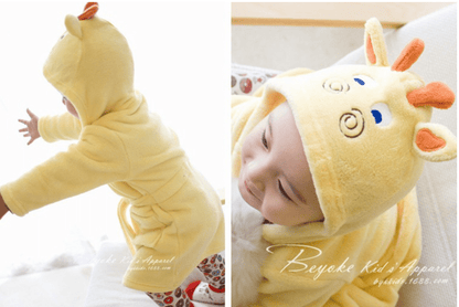 Badekåbe/morgenkåbe til børn m/hætte - flere søde dyremodeller