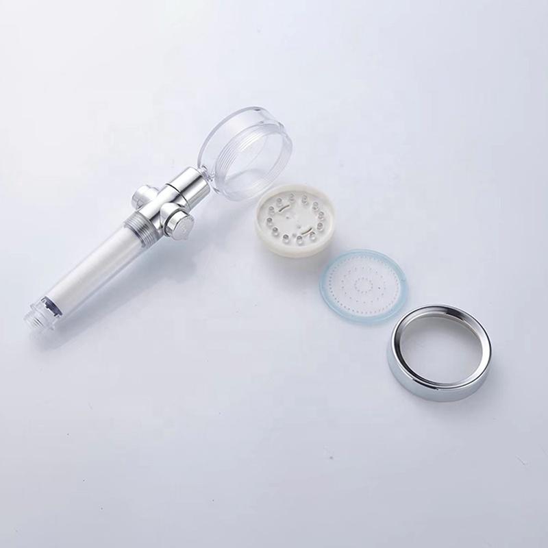 Vandbesparende bruse hoved med temperaturkontrol i farverig LED lys