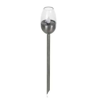 Bedlampe/fakkel 2 stk. m. pulserende flamme 27 cm. (Solcelle m/spyd)