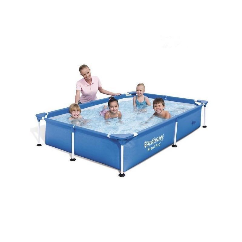 Pool 1200L fra Bestway -Rektangulær m/metal ramme 221 x 150 x 43 cm