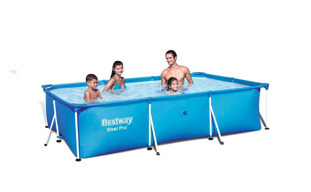 Pool 3300L - Rektangulær m/ metal ramme 300 x 201 x 66 cm fra Bestway