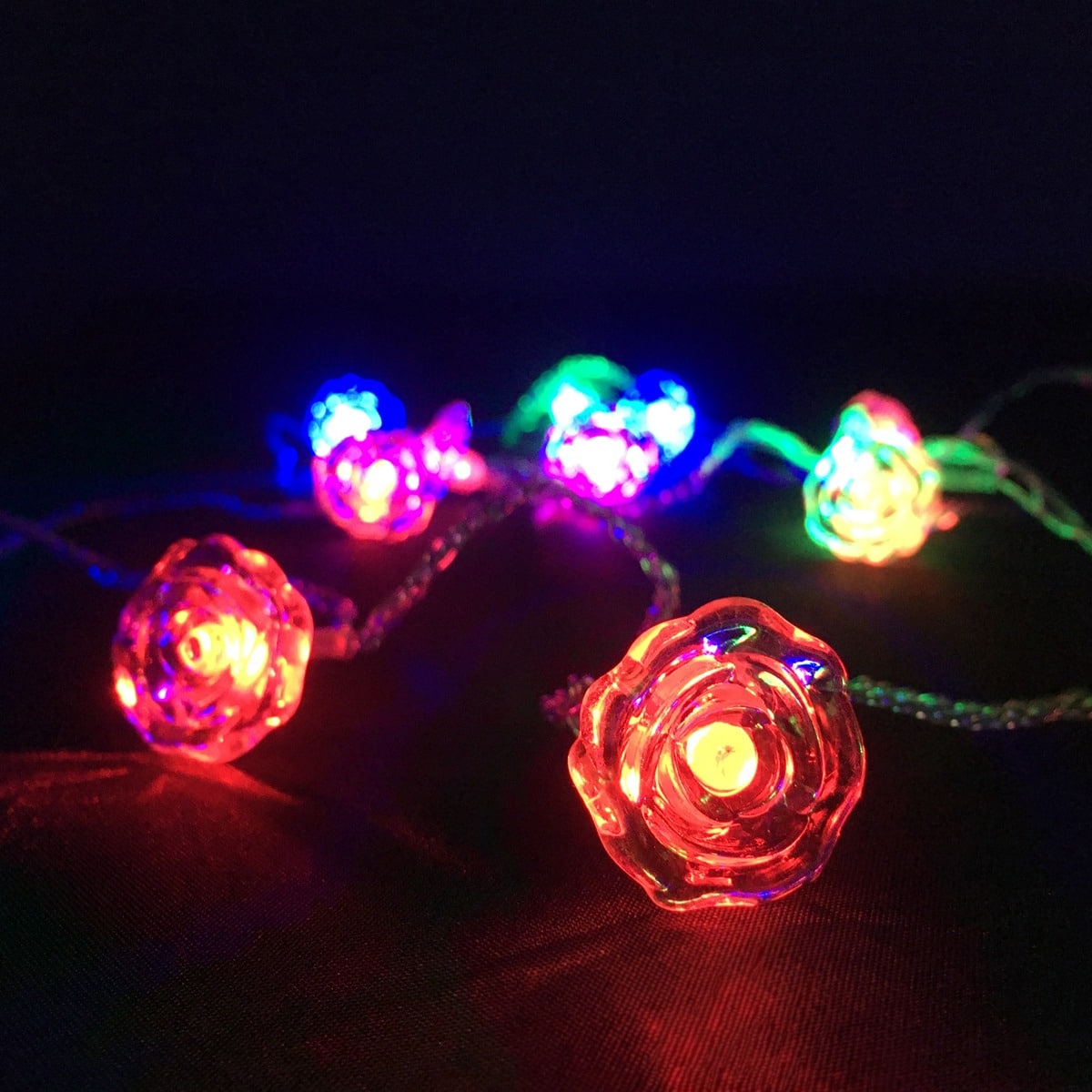 LED-lyskæde m/Blomster Hvid 20 stk. - Multifarvet m/blink (3