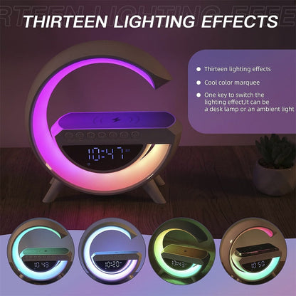 G-lys - Trådløs oplader m. bluetooth højtaler og RGB-lampe