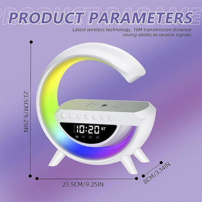 G-lys - Trådløs oplader m. bluetooth højtaler og RGB-lampe