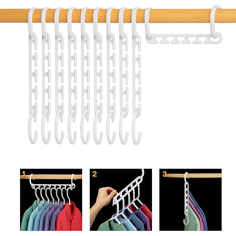 Bøjle Organizer til 40 stk. beklædningsdele (Wonder Hanger - 8 stk. i hver pakke)