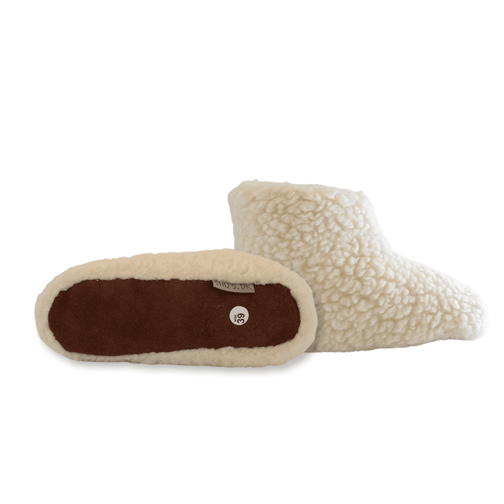 Fluffy Uldstøvle (100% ren uld) - Model Hvid - Dansk Design fra SHUS