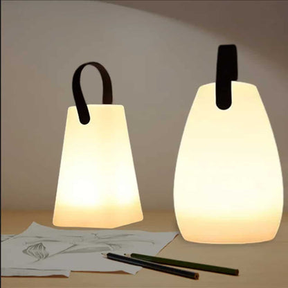 Bordlampe LED med hank - firkantet eller oval - RGB farveskift -