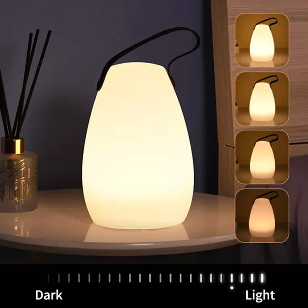 Bordlampe LED med hank - firkantet eller oval - RGB farveskift -