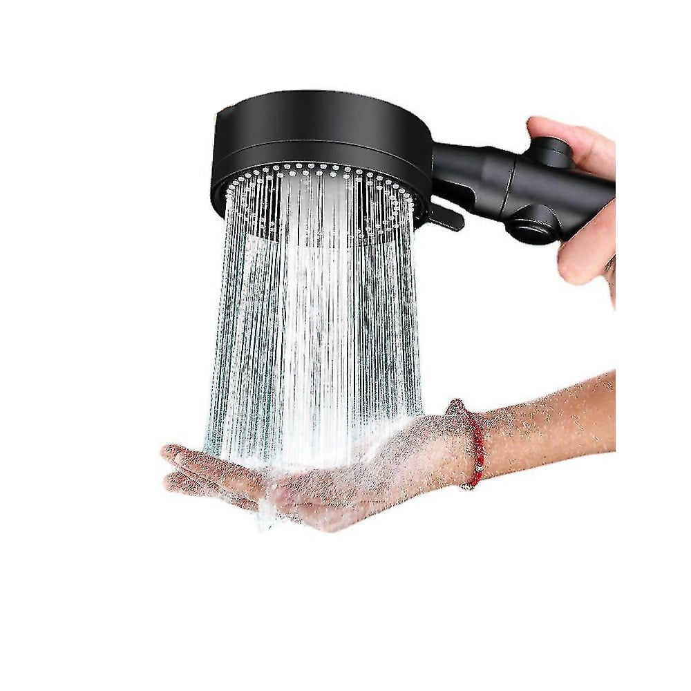 Vandbesparende brusehoved m/5 funktioner (spare op til 40% vand) - sort