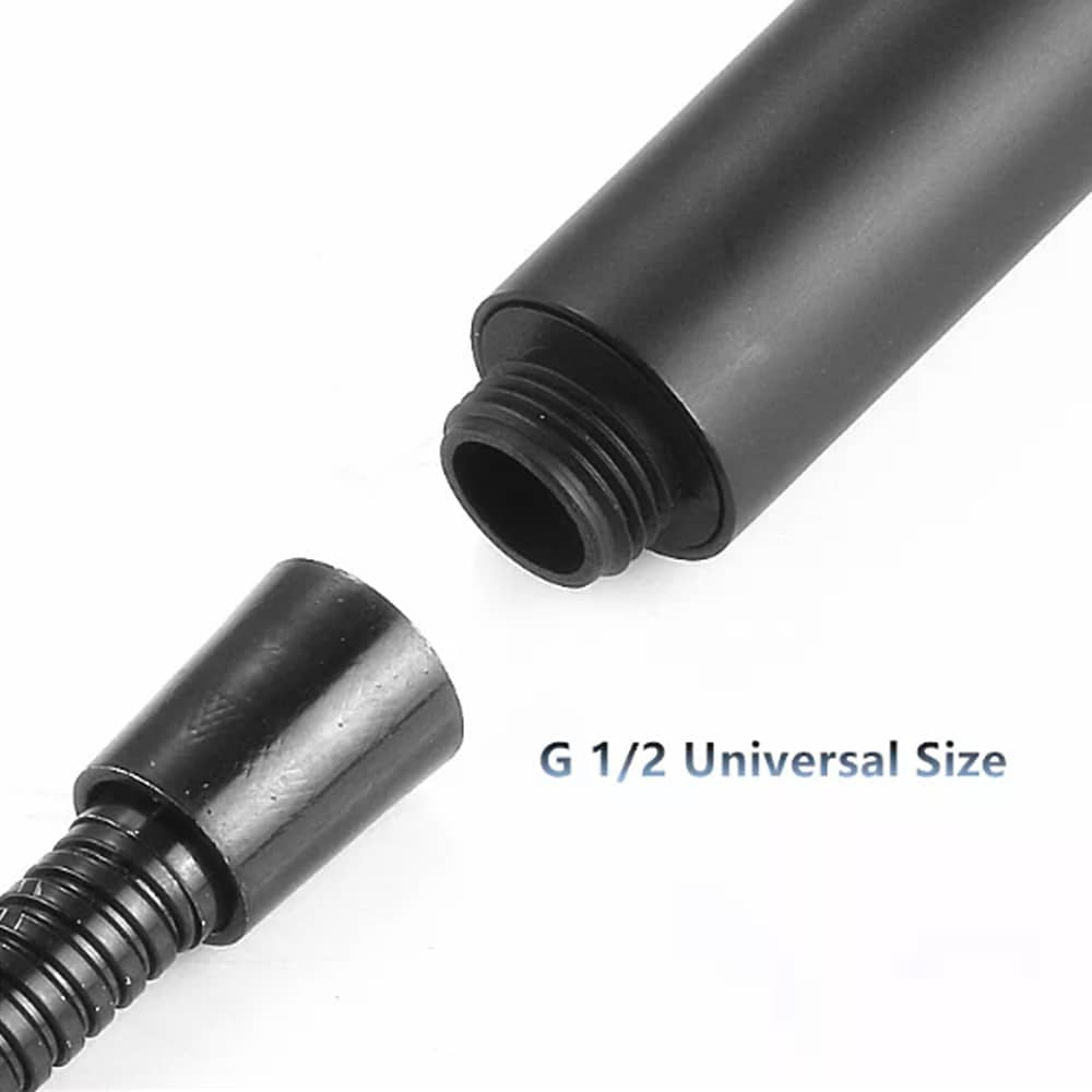 Vandbesparende brusehoved m/5 funktioner (spare op til 40% vand) - sort