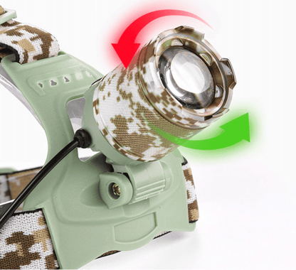 Pandelampe med camouflage - kraftig m/3 indstillinger