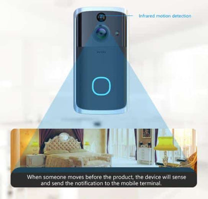 Batteridrevet WiFi Dørklokke m/nattekamera og mikrofon/højtaler (2-vejs)