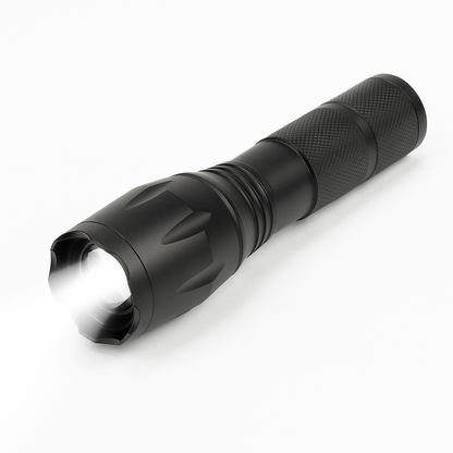 Taclight LED zoom lommelygte (vandtæt og stødsikker) m/5 funktioner