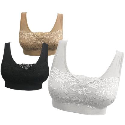 Comfort Bra - pakke med 3 stk. (BH med blonder)