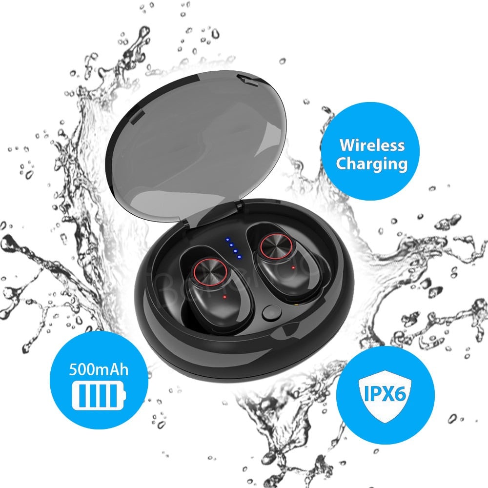 Trådløse in-ear Høretelefoner Bluetooth V5.0 (sort)