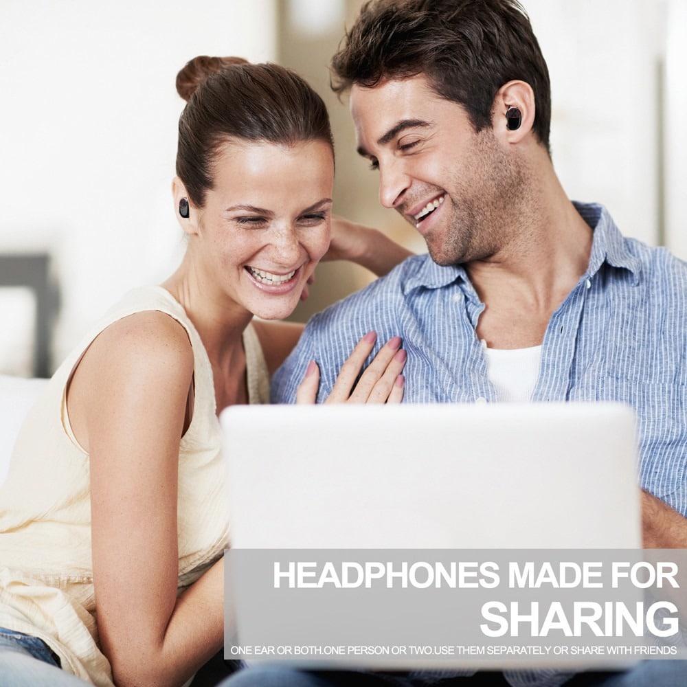 Trådløse in-ear Høretelefoner Bluetooth V5.0 (sort)