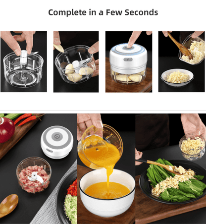 Genopladelig Minihakker (USB) 100 eller 250 ml.