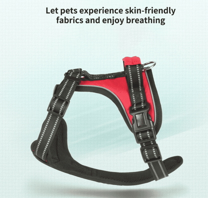 Blød Luksus Hundesele m/refleks - robust & vandfast - rød, sort eller blå