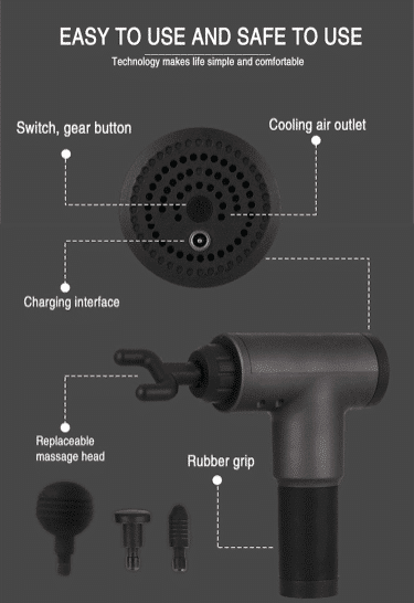 Massage pistol til dybtgående vibrationsmassage