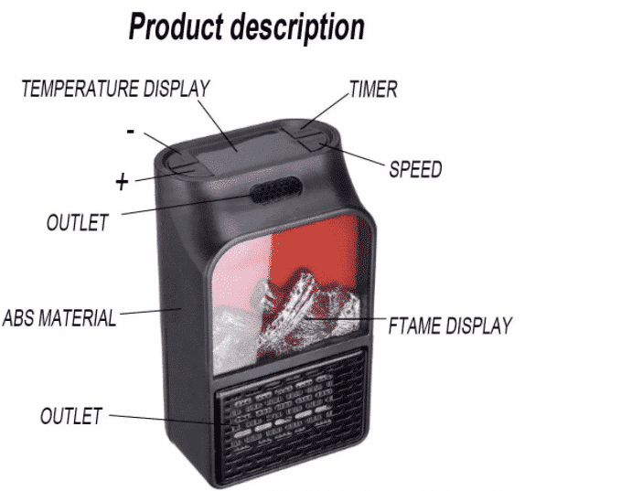 Mini EL Pejs og varmeblæser (laver hyggeligt lys)