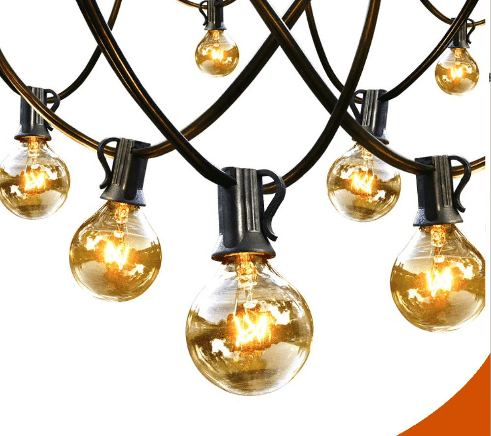 Ude- og indendørs Lyskæde m/25 stk. G40 Vintage Glødepærer ( ca. 7.5 meter - kan forlænges )